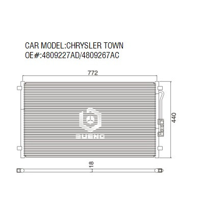 Condenser For CHRYSLER TOWN COUNTRY VOYAGR 00-04 4809227AD